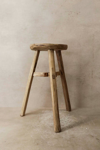 Vintage Elm Round Stool