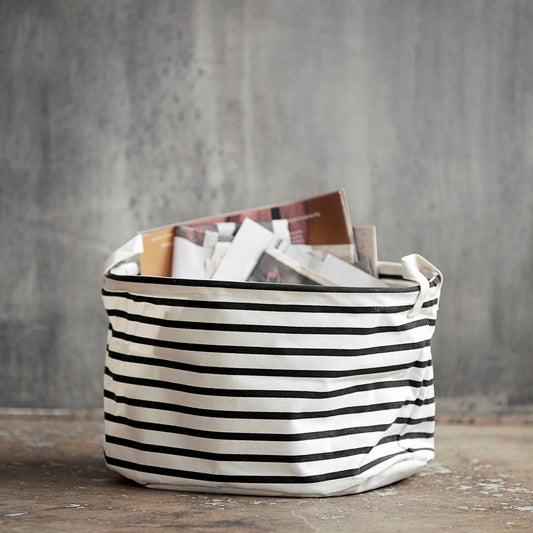 Wide Striped Storage Bag - Design Vintage