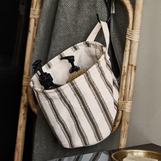 Mocha Stripe Storage Bag