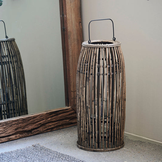 Tall Rattan Lantern - Design Vintage