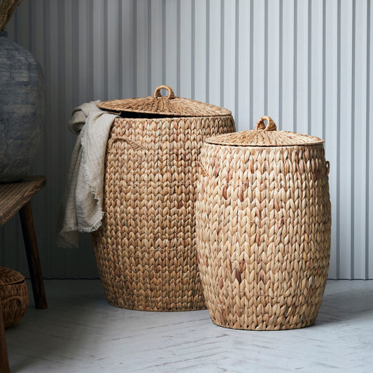 Water Hyacinth Laundry Baskets - Design Vintage