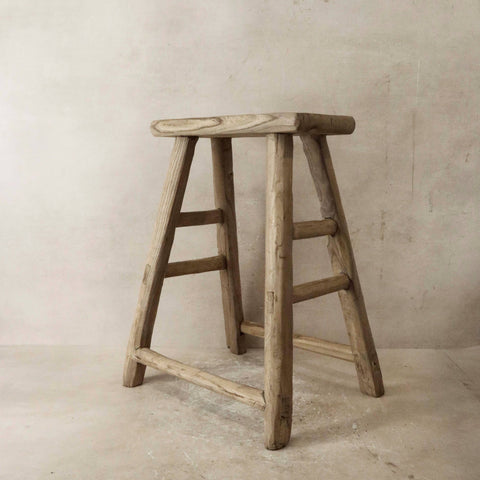 Vintage Elm Stool