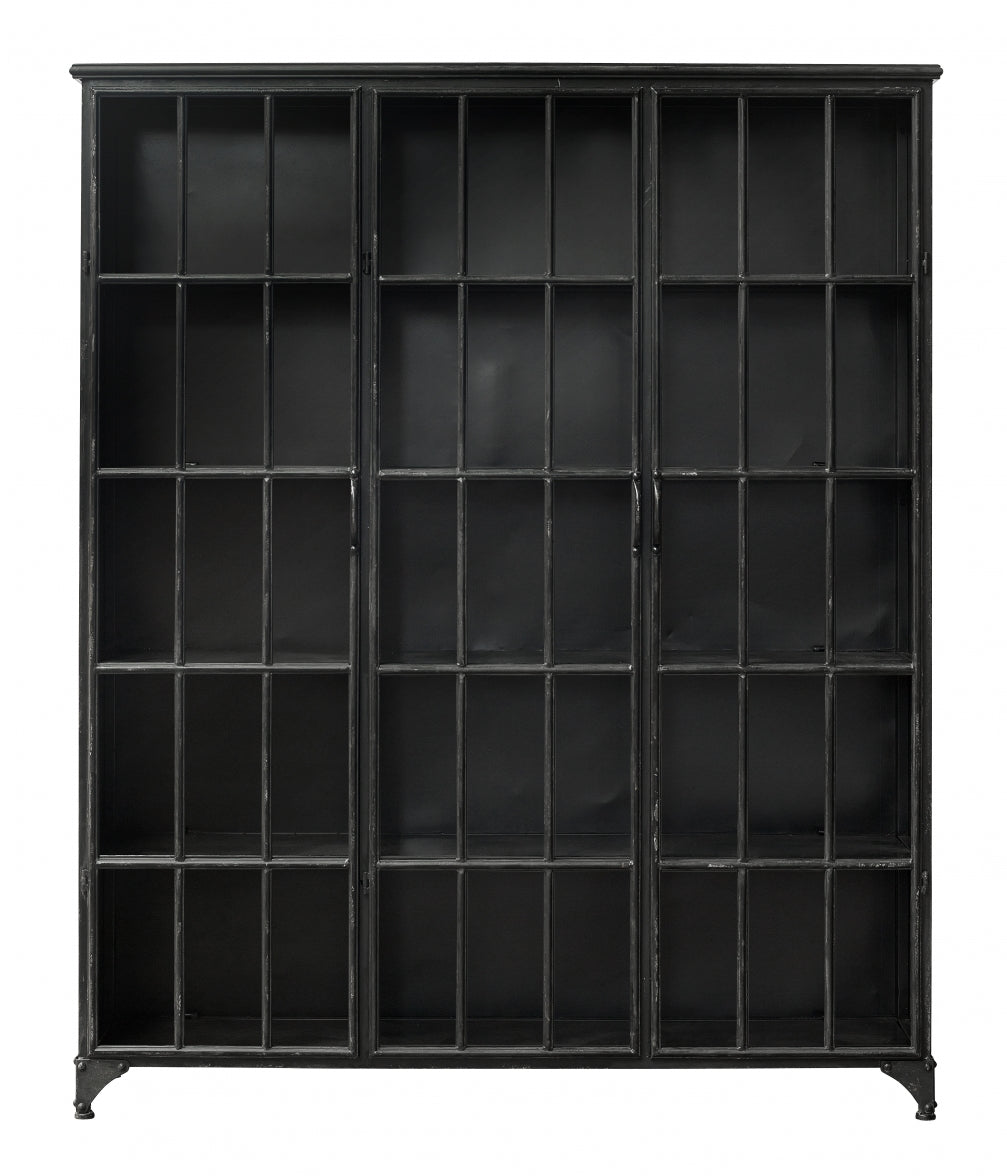 Black Iron Triple Cabinet - Design Vintage