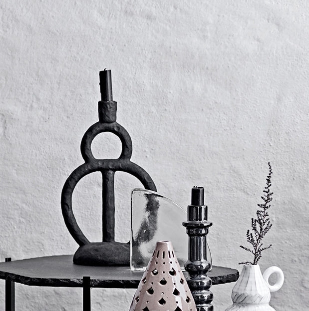 Black Sculptural Candlestick - Design Vintage