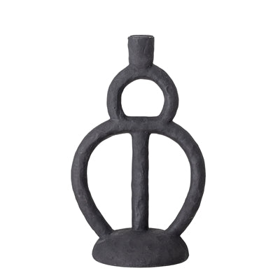 Black Sculptural Candlestick - Design Vintage