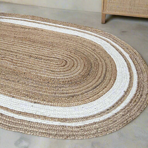 Oval Jute Border Rug