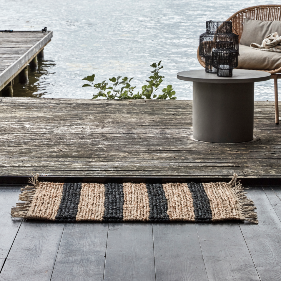 Black Striped Rug - Design Vintage