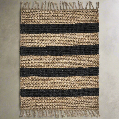 Black Striped Rug - Design Vintage