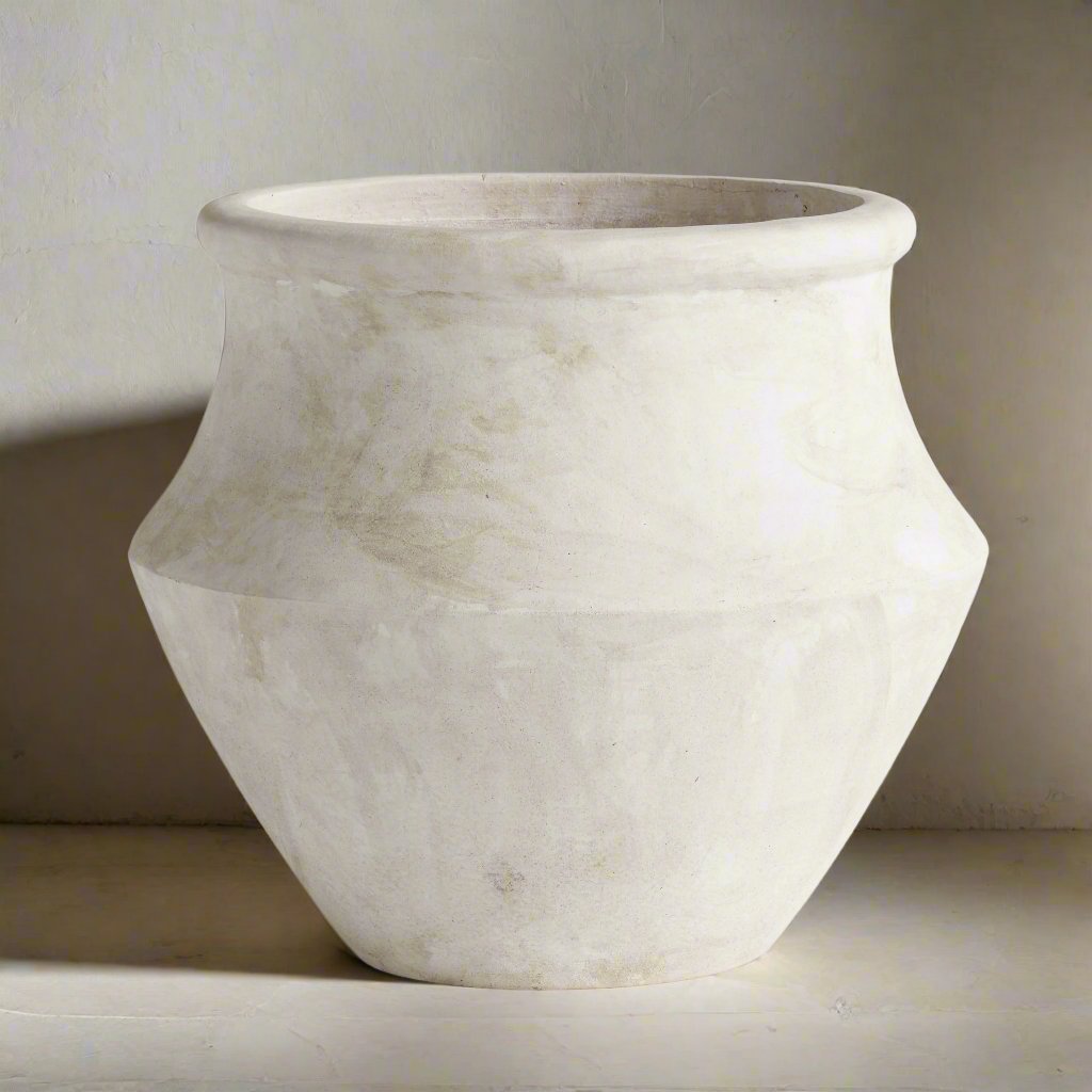 Grecian White Large Pot - Design Vintage