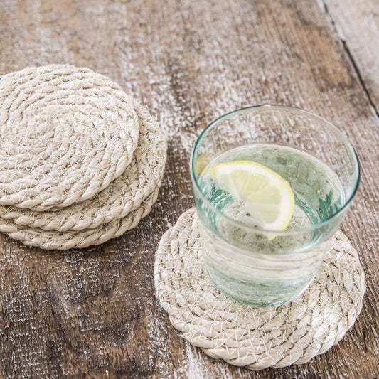 Woven Jute Coasters - Design Vintage