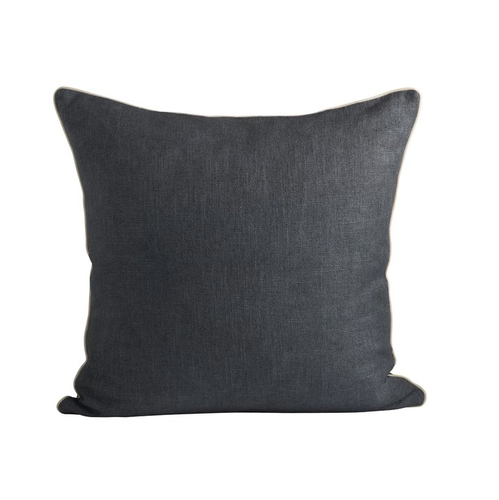 Charcoal Piping Cushion - Design Vintage