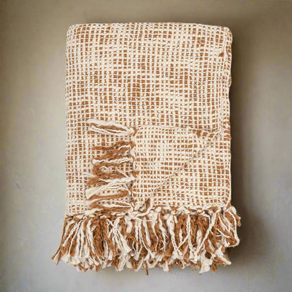 Cotton Terracotta Throw - Design Vintage