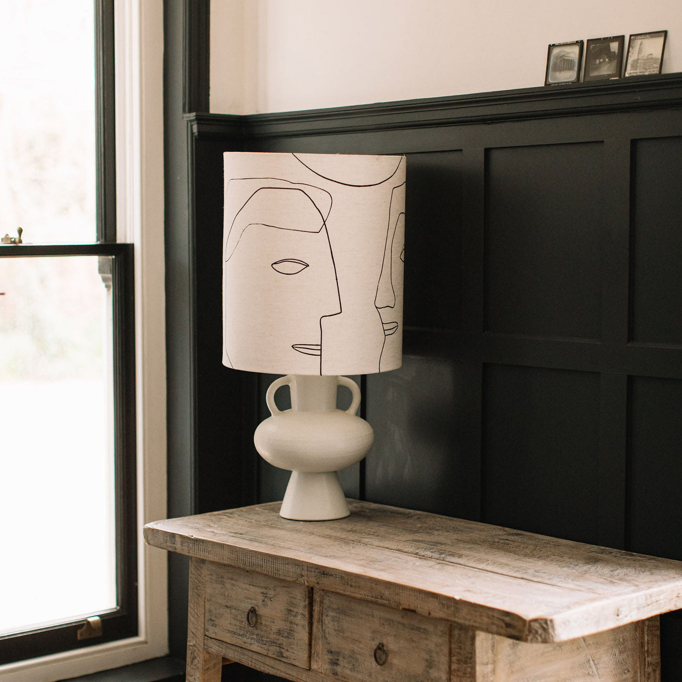 Linen Faces Lampshade - Design Vintage