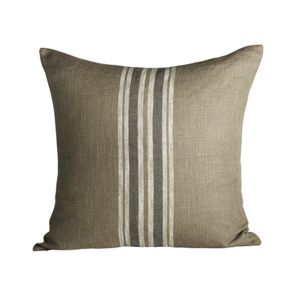 Folke Khaki Stripe Cushion - Design Vintage