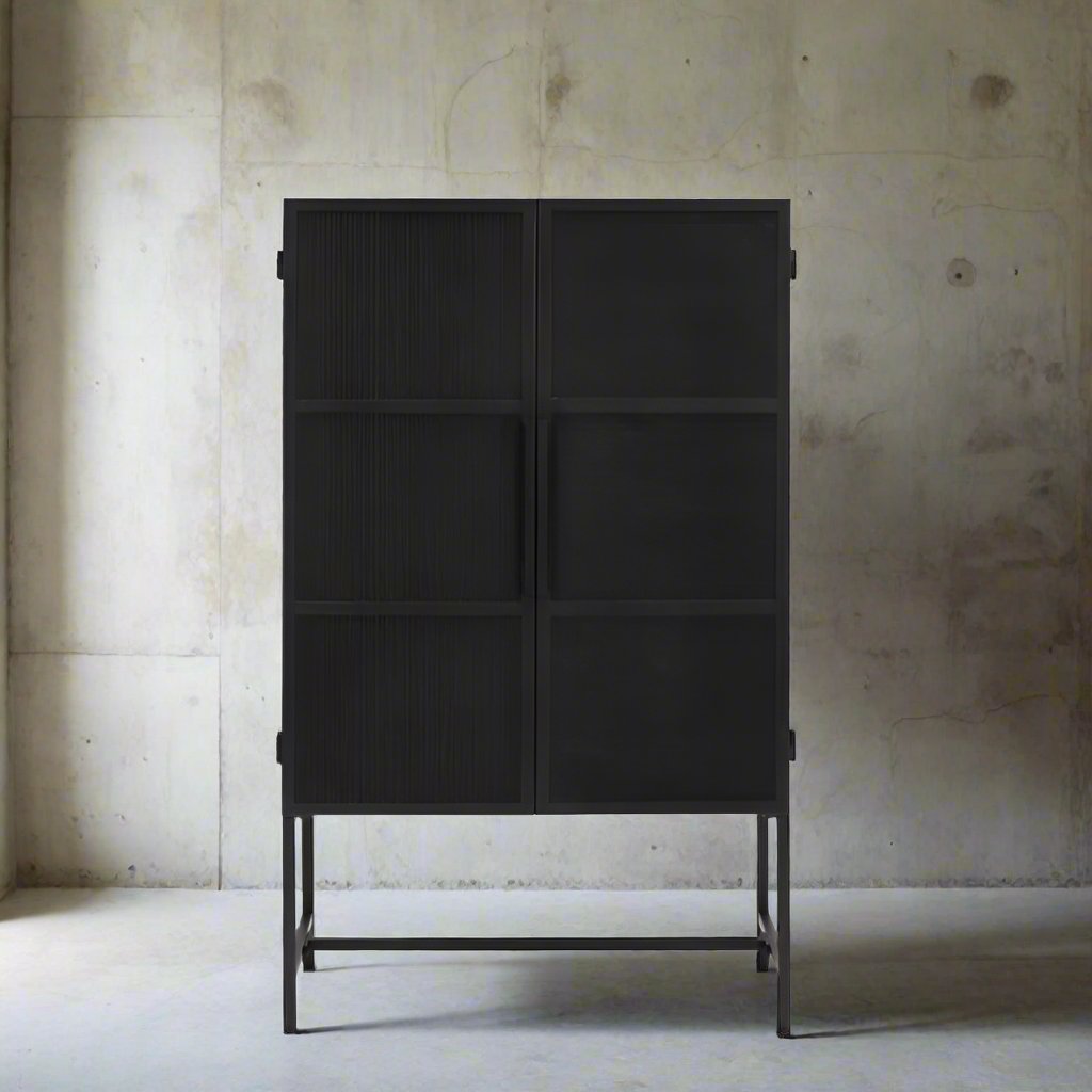 Gosta Black Mesh Cabinet - Design Vintage