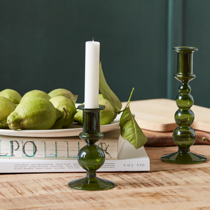 Green Glass Candlestick