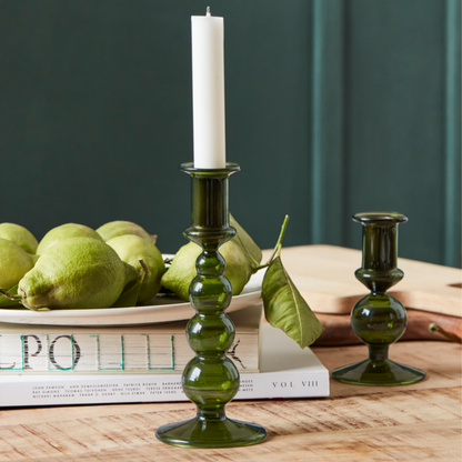 Green Glass Candlestick