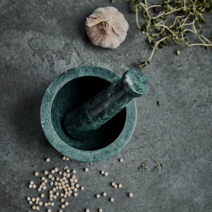 Green Marble Pestle and Mortar