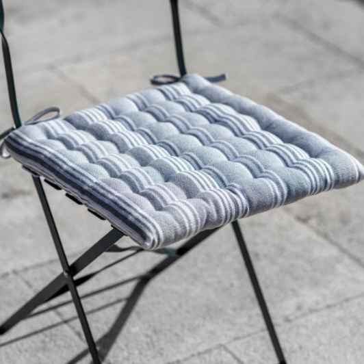 Grey Stripe Seat Cushion - Design Vintage
