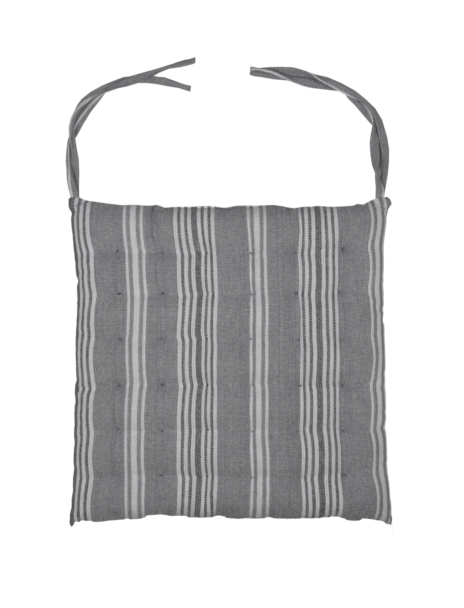 Grey Stripe Seat Cushion - Design Vintage