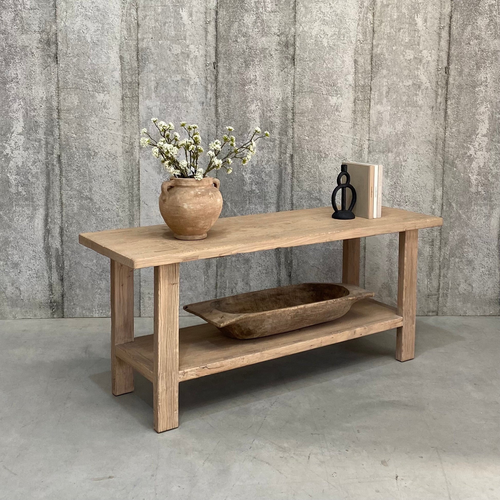 Vintage Elm Console Table 'Maia' - Design Vintage