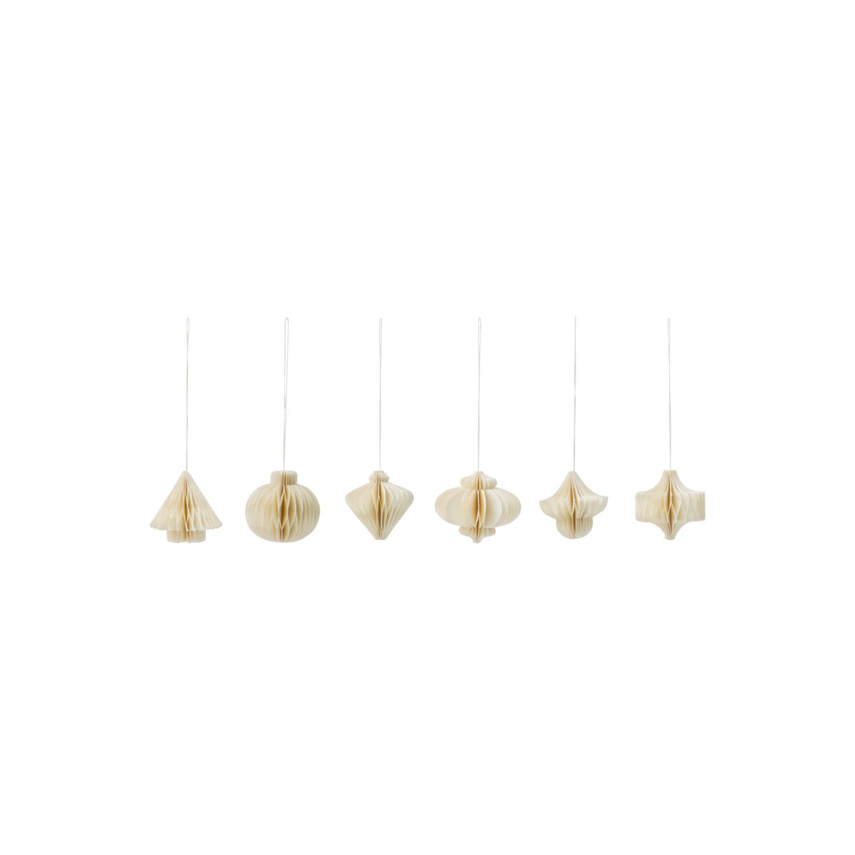 Set of 6 Natural Paper Baubles - Design Vintage