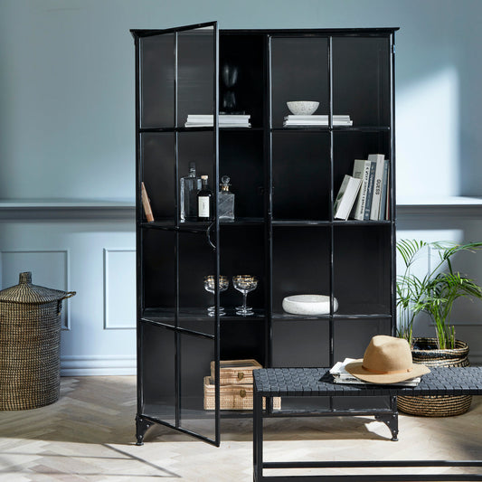 Black Iron Wide Cabinet - Design Vintage