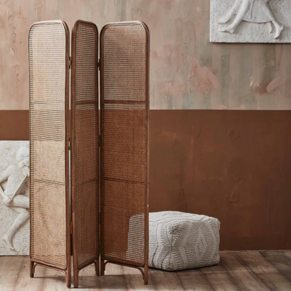 Rattan Folding Screen - Design Vintage