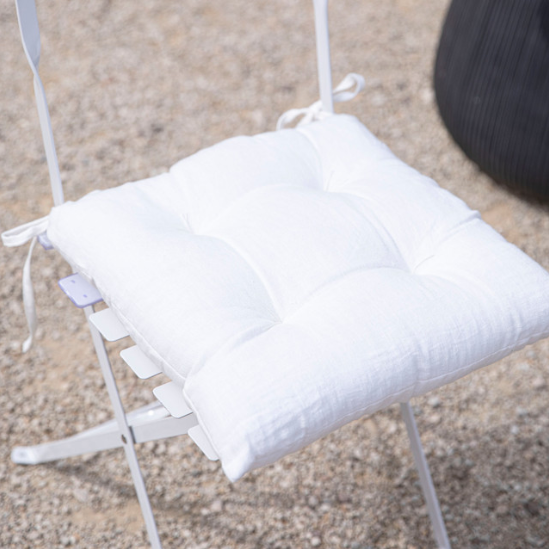 Chalk Linen Seat Cushion - Design Vintage