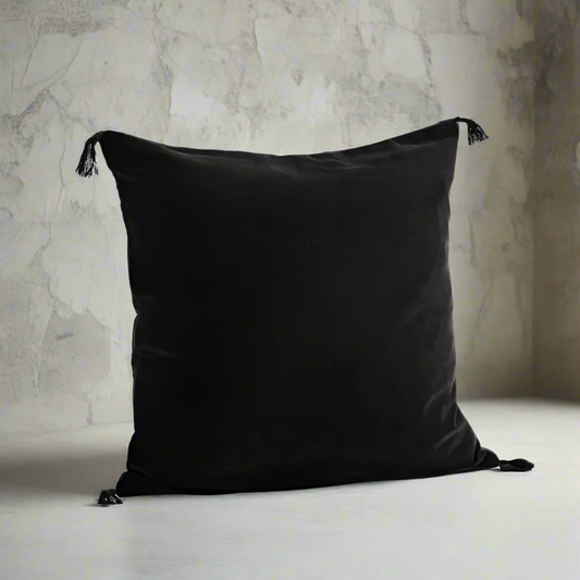 Black Velvet Cushion - Design Vintage