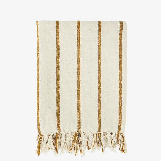 Ochre Stripe Throw - Design Vintage