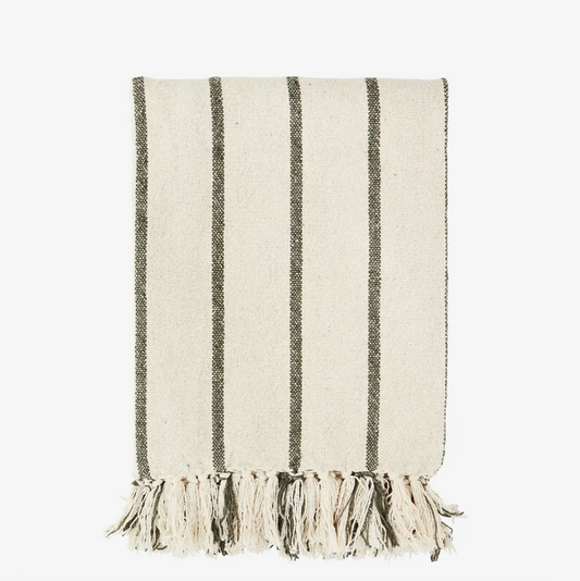 Olive Stripe Throw - Design Vintage