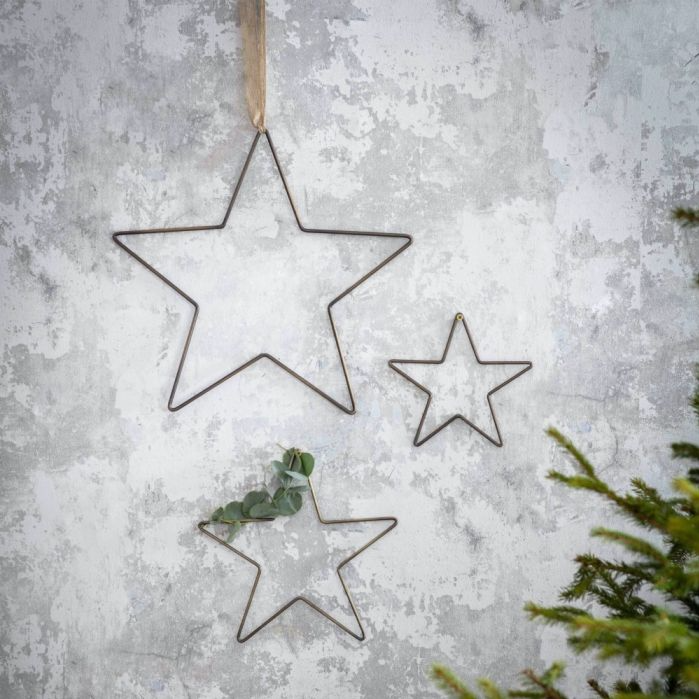 Set of 3 Brass Stars - Design Vintage