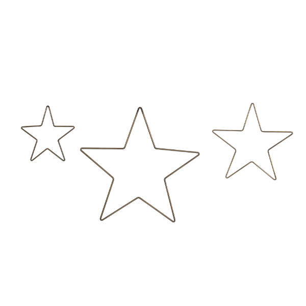 Set of 3 Brass Stars - Design Vintage