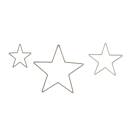 Set of 3 Brass Stars - Design Vintage