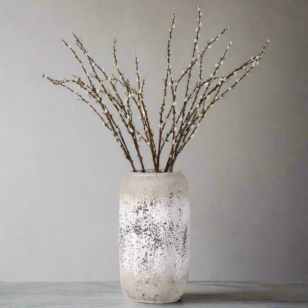 Tall Rustic Stone Vase - Design Vintage