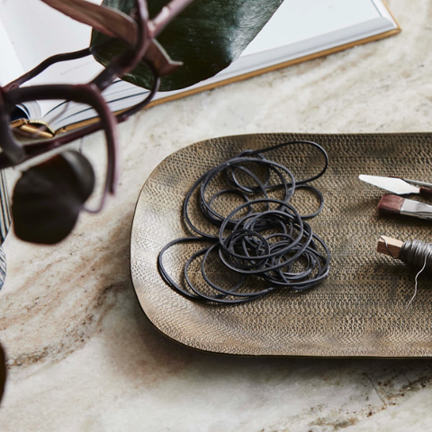 Textured Antique Brass Tray