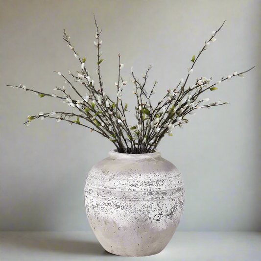 Round Rustic Stone Vase