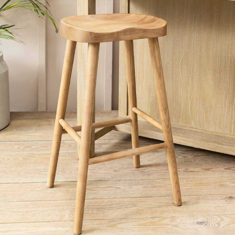 Solid Ash Bar Stool