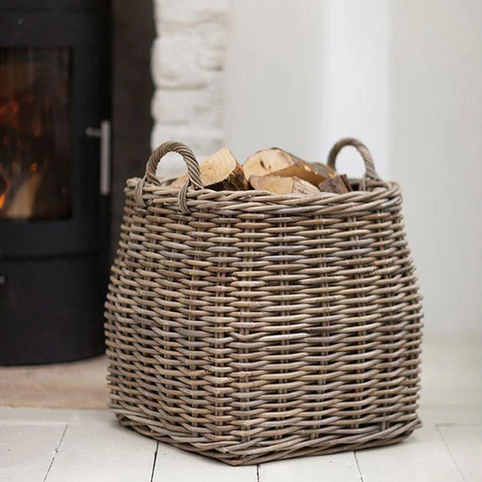 Woven Rattan Log Basket