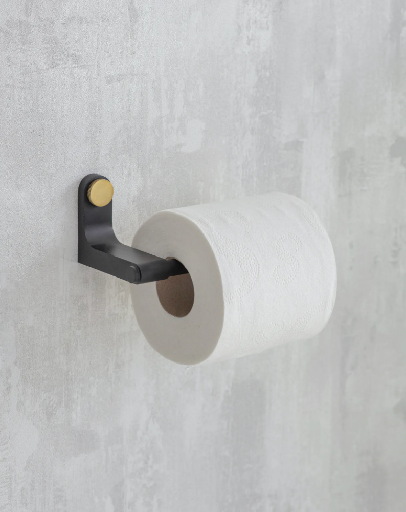 Black Steel Toilet Roll Holder - Design Vintage