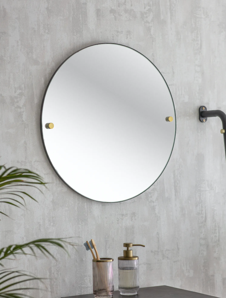 Black Steel Bathroom Mirror - Design Vintage