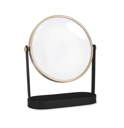 Black + Brass Vanity Mirror - Design Vintage