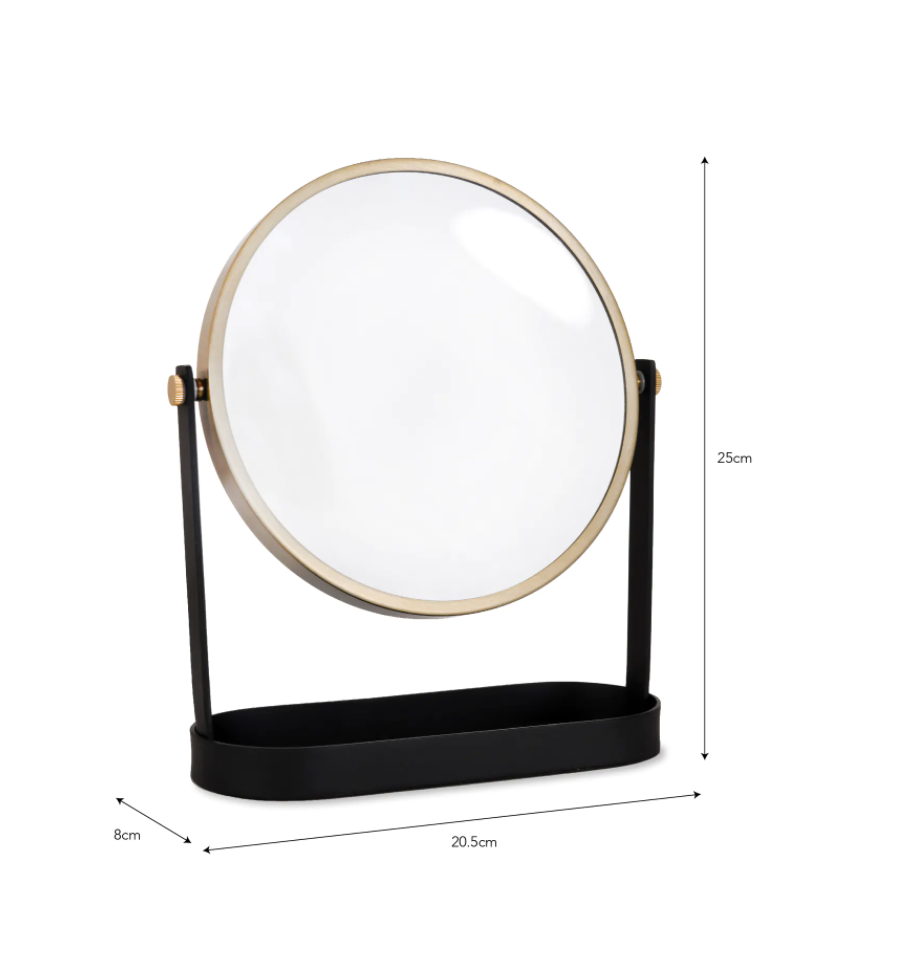 Black + Brass Vanity Mirror - Design Vintage