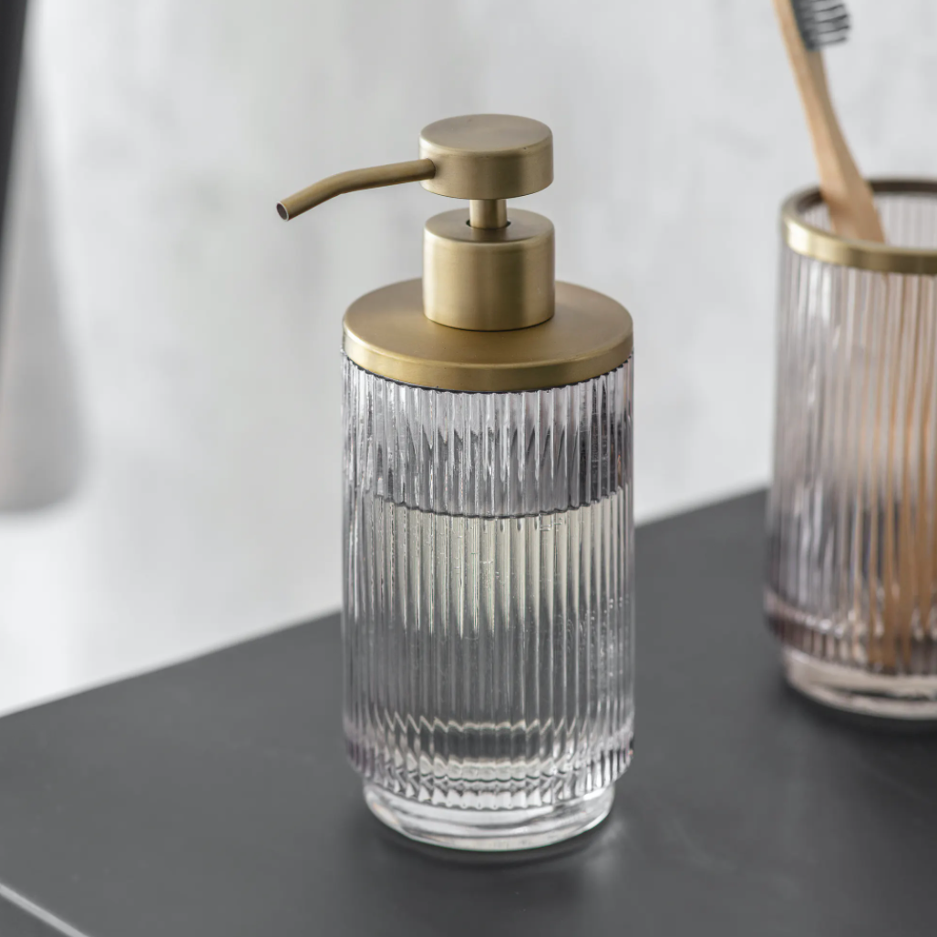 Brass + Glass Soap Dispenser - Design Vintage