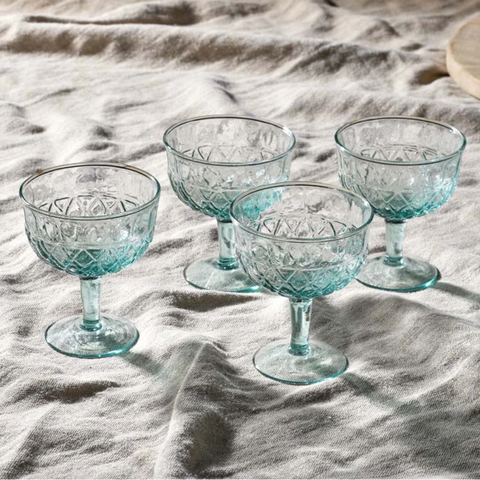 Set of 4 Cut Champagne Glasses