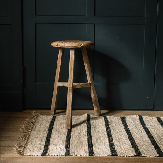 Vintage Elm Round Stool