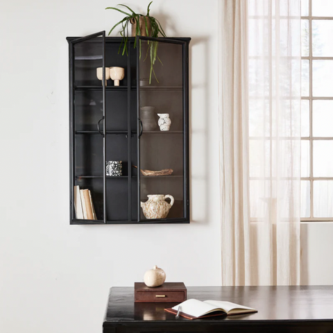 Tall Black Iron Wall Cabinet