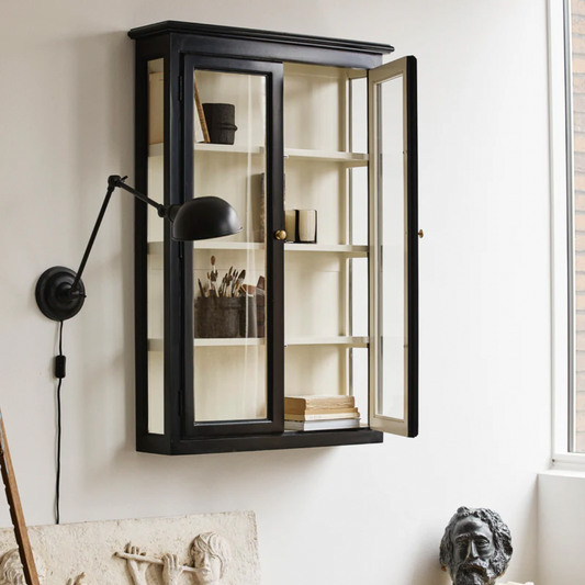 Black Wooden Wall Cabinet - Design Vintage