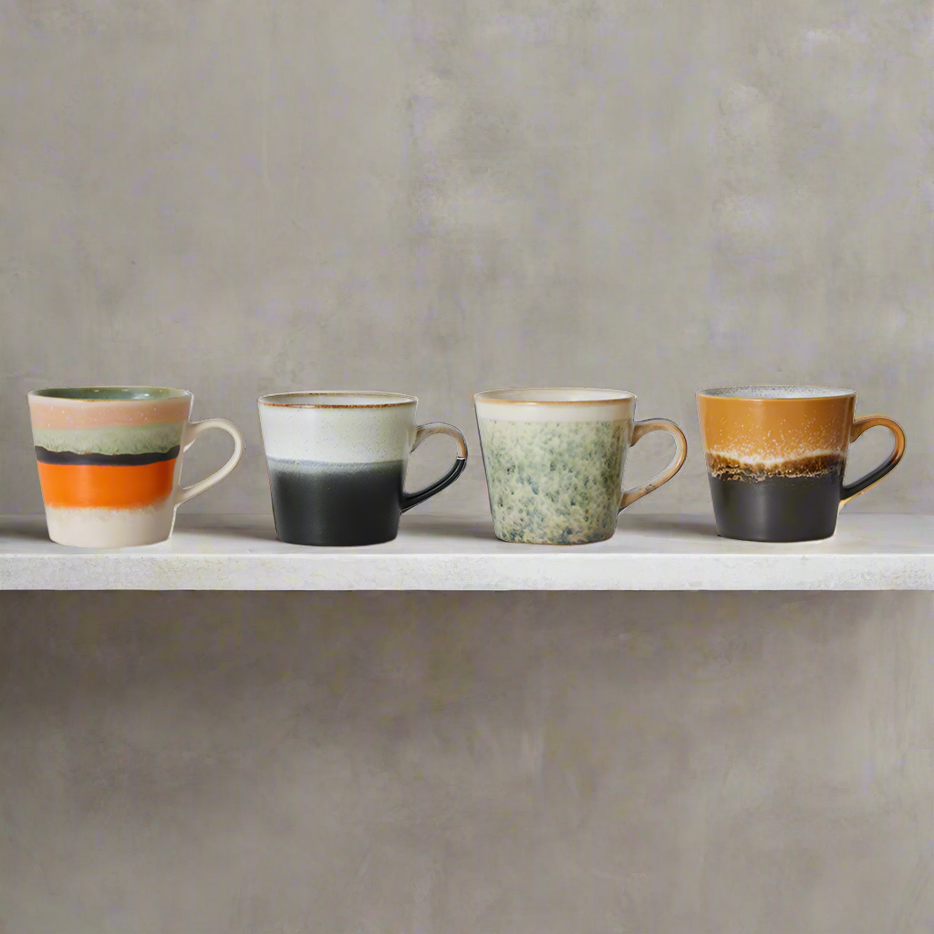 Set of 4 Cappuccino Mugs - Design Vintage